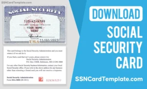 Editable Social Security Card Template PSD