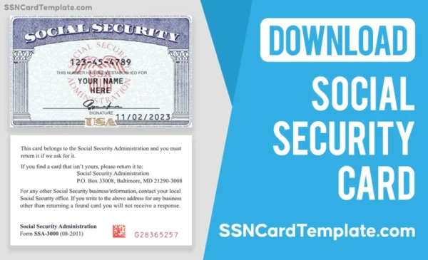 Editable Social Security Card Template PSD