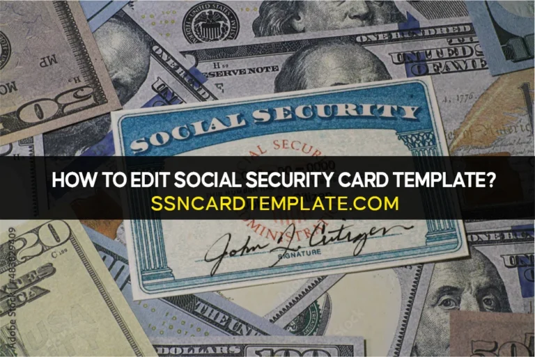 Edit Social Security Card Template